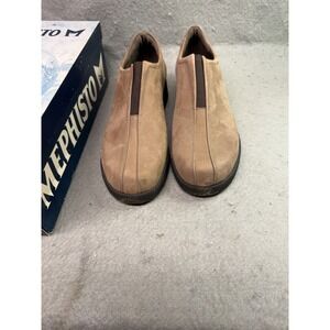 MEPHISTO LADIES SLIP ON SLIDE SHOES MORVEN DARK TAUPE ONLY SLIGHTLY USED